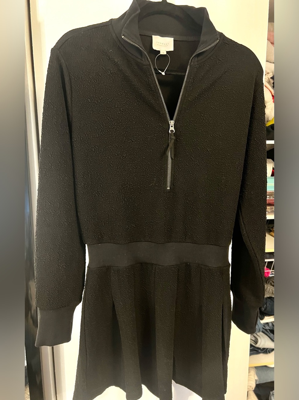 Sundays black 1/4 zip sweater dress